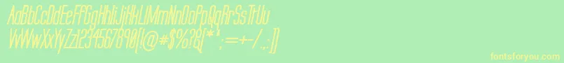 LabtopSecundoBoldItalic Font – Yellow Fonts on Green Background
