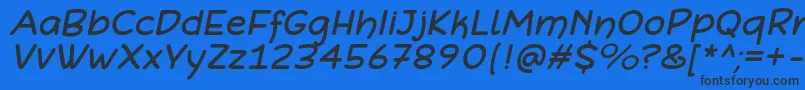 DefonartsItalic-fontti – mustat fontit sinisellä taustalla
