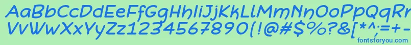 DefonartsItalic Font – Blue Fonts on Green Background