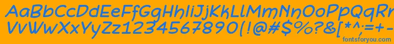 DefonartsItalic Font – Blue Fonts on Orange Background
