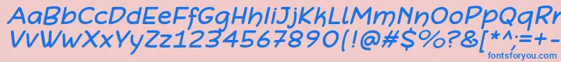 DefonartsItalic Font – Blue Fonts on Pink Background