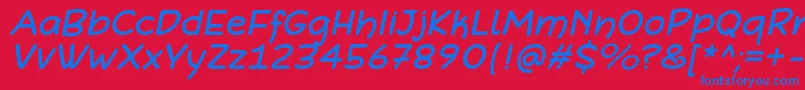 DefonartsItalic Font – Blue Fonts on Red Background