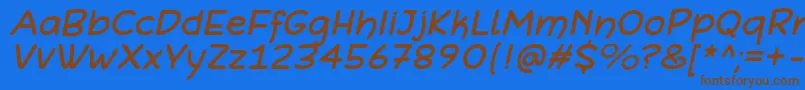 Saiba mais sobre a fonte DefonartsItalic Fonte DefonartsItalic – fontes marrons em um fundo azul