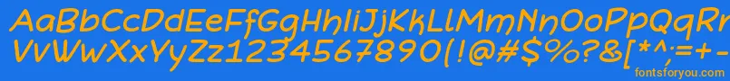 DefonartsItalic Font – Orange Fonts on Blue Background