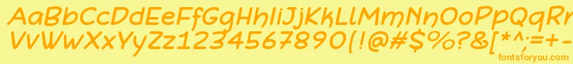 DefonartsItalic Font – Orange Fonts on Yellow Background