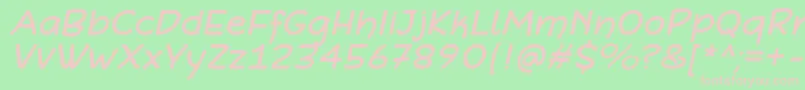 DefonartsItalic Font – Pink Fonts on Green Background
