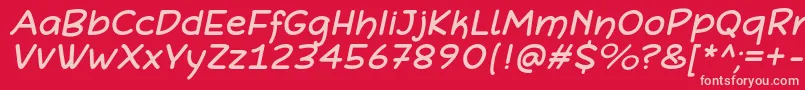 DefonartsItalic Font – Pink Fonts on Red Background