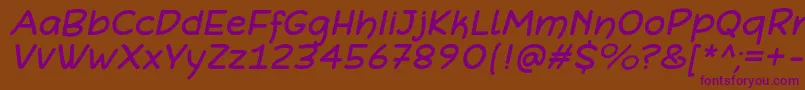 DefonartsItalic Font – Purple Fonts on Brown Background