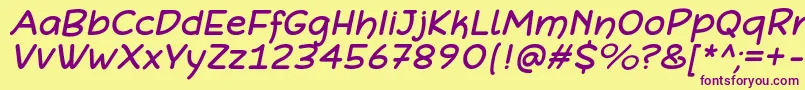 DefonartsItalic Font – Purple Fonts on Yellow Background