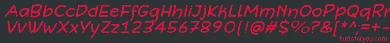 DefonartsItalic Font – Red Fonts on Black Background