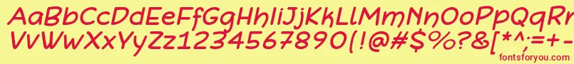 DefonartsItalic Font – Red Fonts on Yellow Background