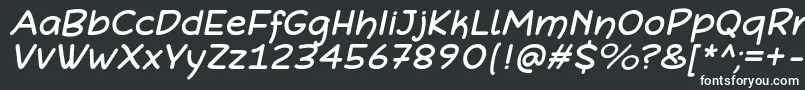 DefonartsItalic-fontti – valkoiset fontit mustalla taustalla