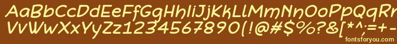 DefonartsItalic Font – Yellow Fonts on Brown Background