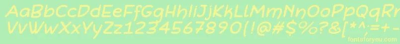 En savoir plus sur la police DefonartsItalic Police DefonartsItalic – polices jaunes sur fond vert