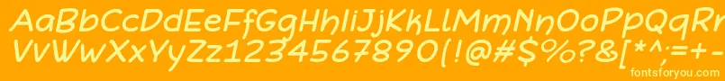 Czcionka DefonartsItalic – żółte czcionki na pomarańczowym tle