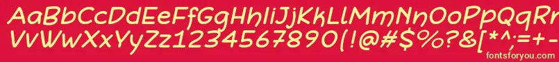 DefonartsItalic Font – Yellow Fonts on Red Background