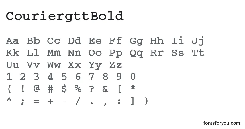 Шрифт CouriergttBold – алфавит, цифры, специальные символы