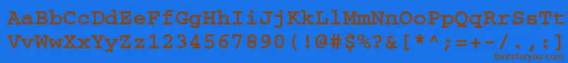 フォントCouriergttBold – 茶色の文字が青い背景にあります。