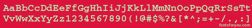 フォントCouriergttBold – 赤い背景に緑の文字