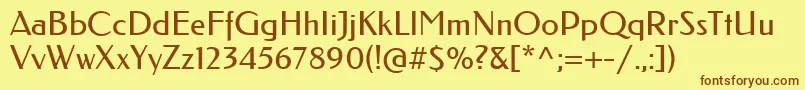 Шрифт FederoRegular – коричневые шрифты на жёлтом фоне