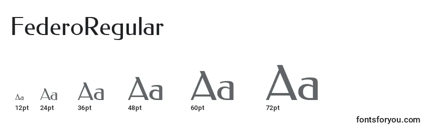 Размеры шрифта FederoRegular