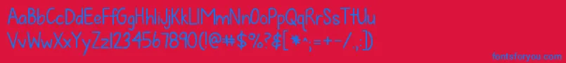 Kgfallforyou Font – Blue Fonts on Red Background