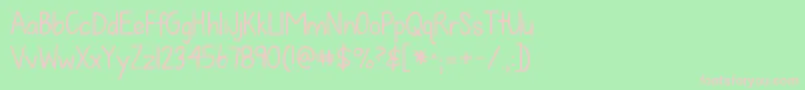 Fonte Kgfallforyou – fontes rosa em um fundo verde
