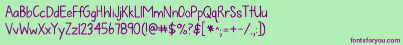 Kgfallforyou Font – Purple Fonts on Green Background