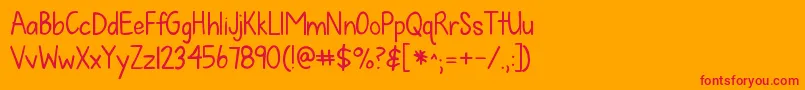 Kgfallforyou Font – Red Fonts on Orange Background
