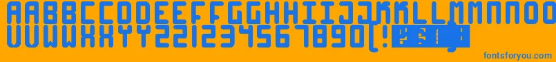 High4 Font – Blue Fonts on Orange Background