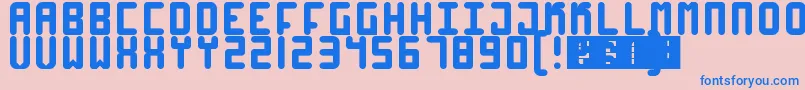 High4-Schriftart – Blaue Schriften auf rosa Hintergrund