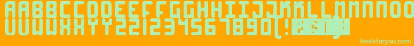 フォントHigh4 – オレンジの背景に緑のフォント