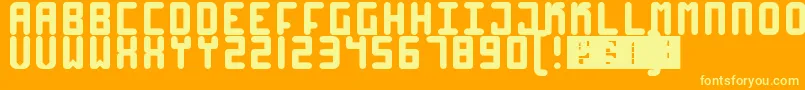 High4-Schriftart – Gelbe Schriften auf orangefarbenem Hintergrund