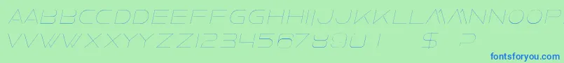 FaxineSkyItalic Font – Blue Fonts on Green Background