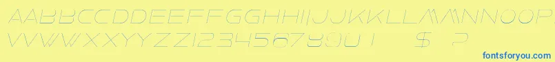 FaxineSkyItalic Font – Blue Fonts on Yellow Background