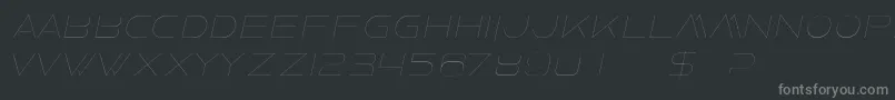 フォントFaxineSkyItalic – 黒い背景に灰色の文字