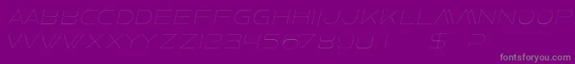 FaxineSkyItalic-fontti – harmaat kirjasimet violetilla taustalla