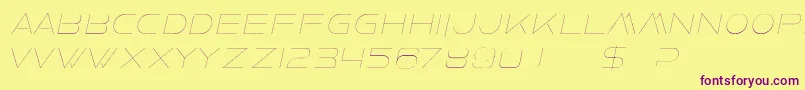 FaxineSkyItalic Font – Purple Fonts on Yellow Background