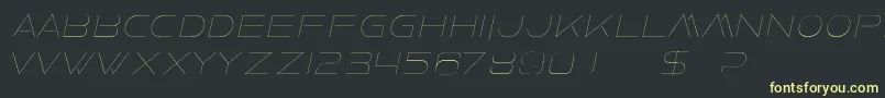 FaxineSkyItalic Font – Yellow Fonts on Black Background