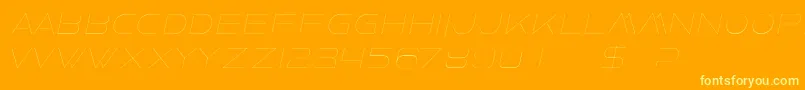 FaxineSkyItalic-fontti – keltaiset fontit oranssilla taustalla