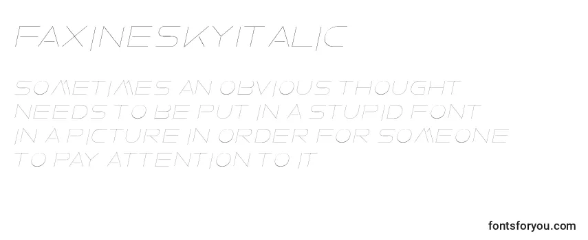FaxineSkyItalic Font