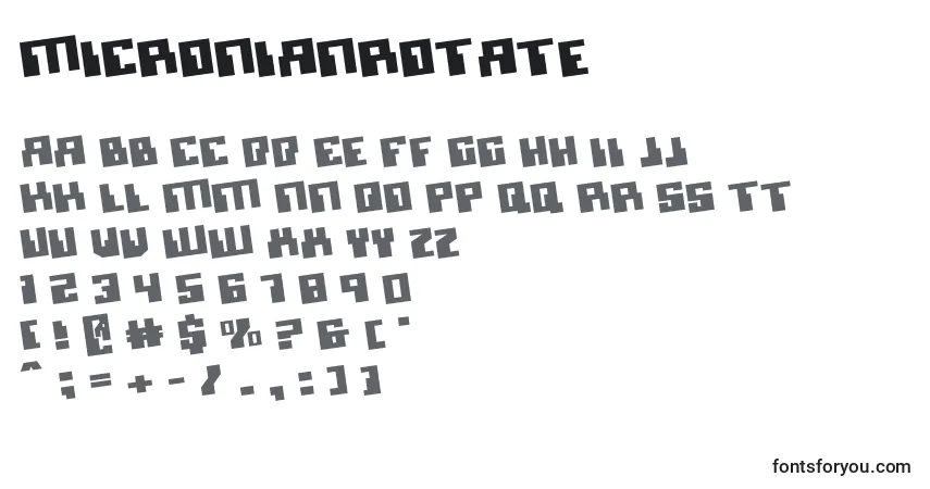 Шрифт MicronianRotate – алфавит, цифры, специальные символы