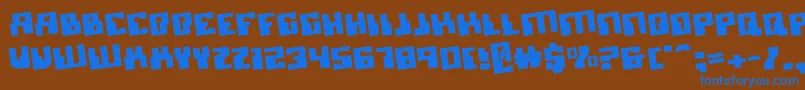 MicronianRotate Font – Blue Fonts on Brown Background