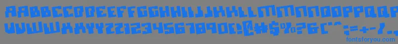 フォントMicronianRotate – 灰色の背景に青い文字