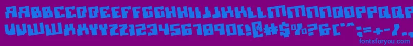 フォントMicronianRotate – 紫色の背景に青い文字