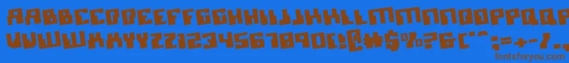 MicronianRotate Font – Brown Fonts on Blue Background