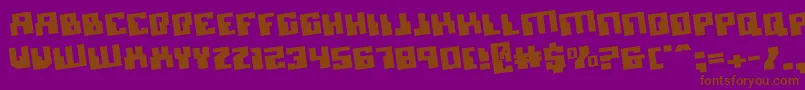 MicronianRotate Font – Brown Fonts on Purple Background