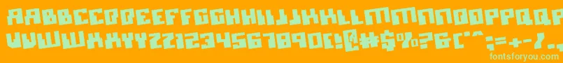 MicronianRotate Font – Green Fonts on Orange Background