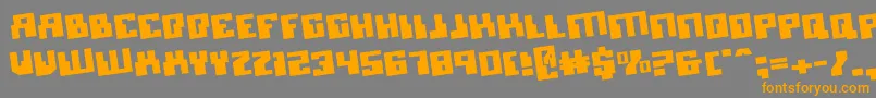 MicronianRotate-Schriftart – Orangefarbene Schriften auf grauem Hintergrund