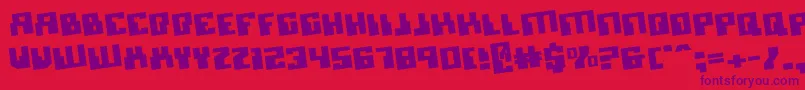 MicronianRotate Font – Purple Fonts on Red Background